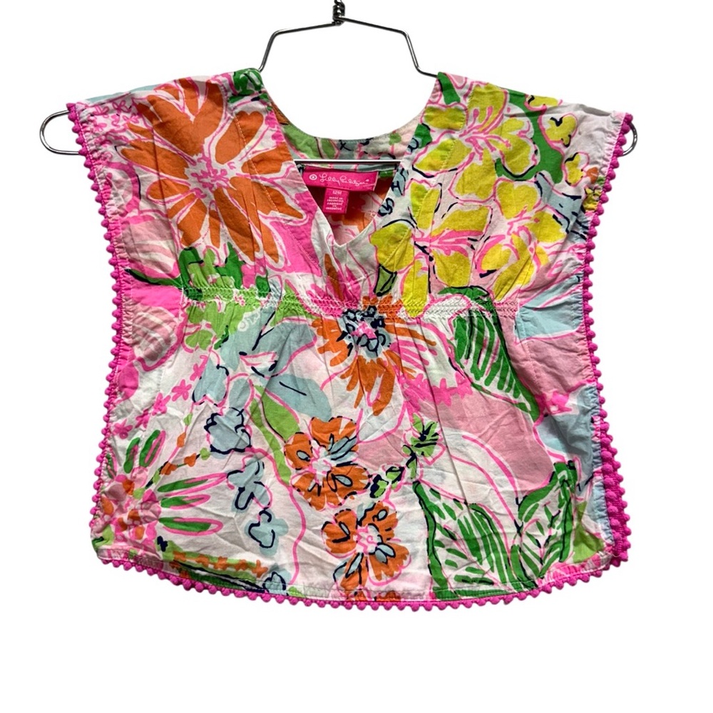 Lilly Pulitzer Colorful Floral Top/Swim Coverup 12 mo